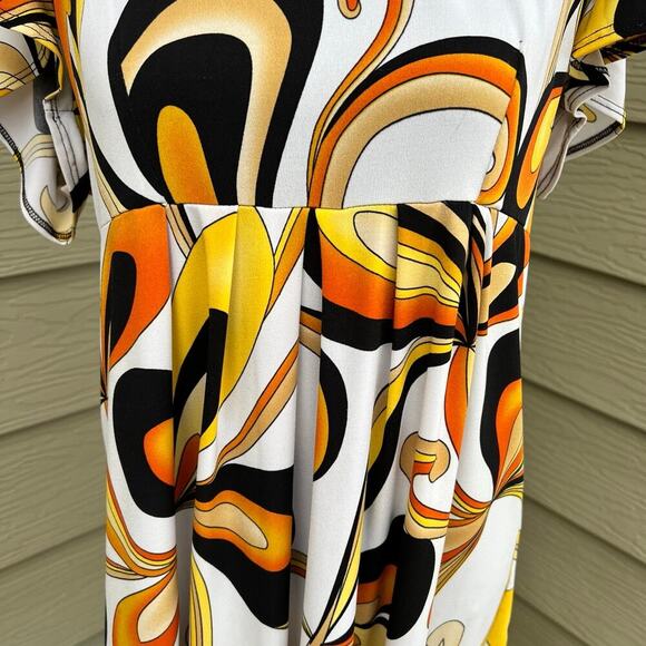 women’s dress, size L, polyester, swirls, colorful - Picture 6 of 9